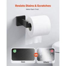 Matte Black 5-Piece Bathroom Hardware Set 16-inch Towel Bar Towel Rack 2 Robe Hooks Toilet Paper Holder Wall Mounted