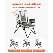 Folding Camping Chair – 3 Position Reclining High Back Chair with Headrest