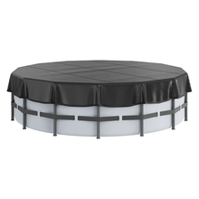 15 Ft Round Black PVC Pool Cover Solar Winter Waterproof & Dustproof with Drawstring