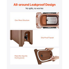 5 Gallon Insulated Beverage Dispenser with Spigot & Handle 19 L Hot & Cold Drink Server (Brown)