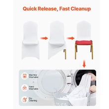 100-Pack Stretch Spandex Folding Chair Covers Washable (White)