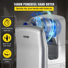 Jet Hand Dryer - Premium Electric Commercial Blade Hand Dryer with HEPA Filtration | 1600W 110V High-Speed Infrared Vertical Wall Mount Silver Dryer