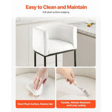 25 Inch Counter Height Stools with Backrest for Kitchen Dining Room (White)