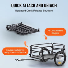 Heavy-Duty Bike Cargo Trailer – 160 lb Capacity Foldable Bicycle Wagon Cart with Quick-Release Hitch & 16" Wheels