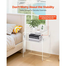 Clear Acrylic 2-Tier Side Table with Storage Shelf 11.8 x 15.7 x 19.7-Inch