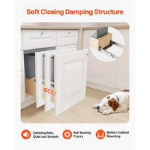 35 QT Wood Pull-Out Trash Bin for Kitchen Cabinets with Soft Close Slide
