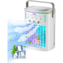 Portable Evaporative Air Cooler 4-in-1 Mini Air Conditioner 3-Speed 1L Water Tank Remote Timer 120° Oscillation