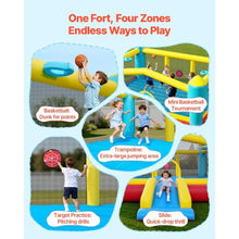 14.7' x 13.8' Inflatable Bounce House with Slide Basketball Hoop & Target Game – Kids 3-8