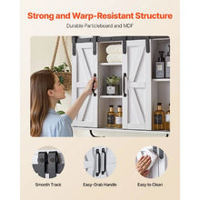 Bathroom Wall Cabinet 2 Doors Adjustable Shelf Over-the-Toilet White with Towel Bar & Hooks