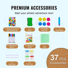 Kids 3-in-1 Wooden Art Easel – Double-Sided Magnetic Whiteboard & Chalkboard with Paper Roll