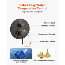 10" Round Rainfall Shower System with Handheld – (Matte Black)