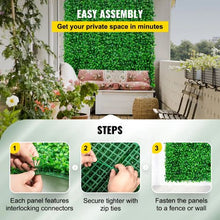 10"x10" Artificial Boxwood Panel for Decor Privacy Fence Indoor Outdoor Garden Backyard (24 pcs)