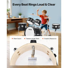 Kids 5-Piece Junior Drum Set, 14″ Beginner Kit with Throne & Cymbal (Black)