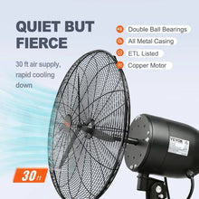 30″ Wall-Mount Misting Fan | 9500 CFM High-Velocity Waterproof Oscillating (Black)