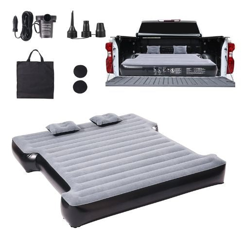 5.5–5.8FT Inflatable Camping Truck Bed Air Mattress with 12V Pump, 2 Pillows & Carry Bag