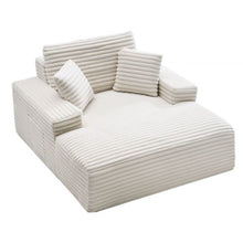 54-Inch Boneless Chaise Lounge Chair Oversized Upholstered Sofa with Pillows and Armrests Beige