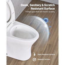 One-Piece Toilet Elongated Toilet Vortex Dual-Flush 1.0/1.28 GPF with Comfortable Chair Seat for Bathroom (White + Silver)