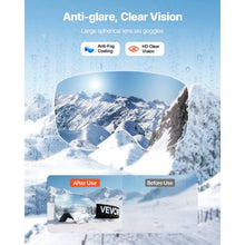 Frameless Magnetic Ski Goggles with Dark Blue Mirror Lens, OTG Anti-Fog for Men & Women