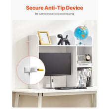 Wood Desktop Bookshelf 2-Tier Organizer with Anti-Slip Feet (White)