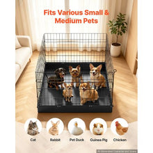 Dog Playpen 24" 4-Panel Foldable Metal Fence with Door & Pad (Black)