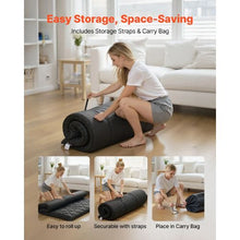 Japanese Tatami Mat Full Size Foldable 9-Layer Floor Mattress with Storage Bag for Sleeping Meditation & Yoga (Black)