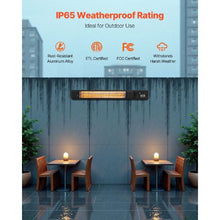 1500W Infrared Electric Heater with Remote Control, Wall-Mounted for Indoor & Outdoor Use