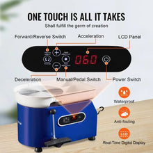 Pottery Wheel 450W 11" Clay Forming Machine 60-300 RPM Pedal Control Detachable Basin (Blue)