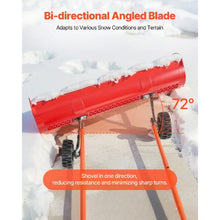 37.8 In Portable Snow Shovel with Wheels – Bi-Directional Blade & 90° Adjustable Handle
