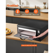 Commercial Electric Pizza Oven 24" Countertop 842°F 4200W Dual Temperature Control