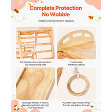 4-in-1 Wooden Indoor Jungle Gym, Montessori Climber Playset with Slide, Rock, Ladder & Gym Rings