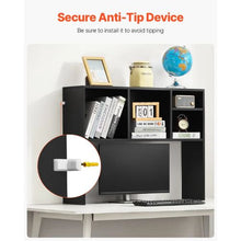 Desktop Bookshelf 1-Tier Wood Display Shelf Organizer (Black)