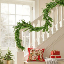 Realistic Norfolk Pine Garland Evergreen Real Touch Artificial Faux Greenery Xmas Decoration (9FT)