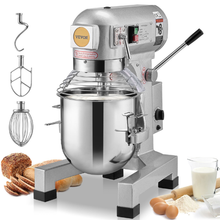 Commercial Food Mixer 14L, 550W 3-Speed Stand Mixer with Stainless Steel Bowl & 3 Attachments