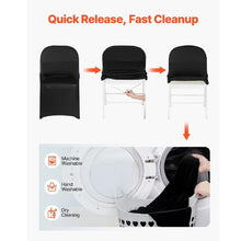 150PCS Stretch Spandex Chair Covers Flat-Front Polyester Slipcovers for Wedding Banquet & Dining Chairs (Black)