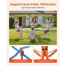 4-Seat Kids Seesaw, 360° Swivel Sit & Spin Teeter Totter, 110 lbs/Seat, 4-Prong Support Legs, Outdoor Toy for Ages 3+