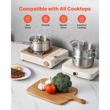 1.5 QT Stainless Steel Saucepan with Steamer for Oven Dishwasher Induction Cooker