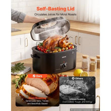 26QT Electric Roaster Oven 1450W Viewing Lid Defrost & Warm Functions Removable Rack (Black)