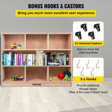 8-Compartment Cubby Mobile Storage Cabinet 3-Shelf Classroom Furniture Natura