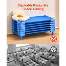 40" x 23" Blue Stackable Toddler Nap Cots with Portable Daycare Beds for Preschool & Kids (Pack of 6)
