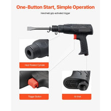 2500-2700BPM Air Hammer Pneumatic Hammer with 2.76-inch Stroke & 4PCS 6.7" Long Barrel Chisels for Cutting Scraping Demolishing