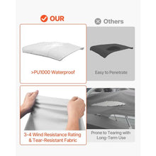 4 Bow Bimini Top Replacement Canopy – 600D Waterproof Polyester Boat Sun Shade 96 L x 91 -96 W Light Grey (Frame Not Included)