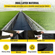 4' Ft x 100' Ft Geotextile Fabric for Landscaping Gardening 5.8 OZ Garden Weed Barrier Fabric Heavy Duty Landscape Fabric VV-FCB-PE 4*100FT 5.8OZ