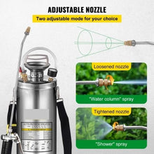 3-Gallon Stainless Steel Sprayer 20-Inch Wand 3-Ft Hose Pressure Gauge & Adjustable Nozzle