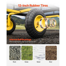 1400 LBS Steel Garden Cart 2-in-1 Utility Wagon with 13" All-Terrain Tires & Mesh Sides