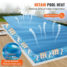 36 x 18 ft Solar Pool Cover 12 mil Rectangle Solar Blanket for Inground & Above Ground Pools (Blue)