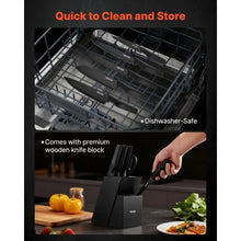 15-Piece German High Carbon Stainless Steel Knife Set with Block & Sharpener