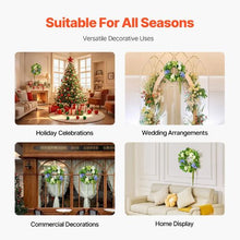 23 Inch Blue and White Green Hydrangeas Roses Year Round Artificial Decorative Wreath WA53361