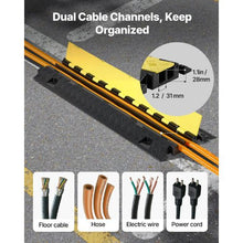 1.2 X 1.1 inch 2 Channel Heavy Duty TPU Cord Hose Wire Cover for Cable Protector Ramp (Pack of 3)