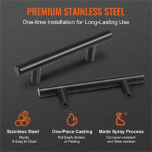 5.03in / 128mm Cupboard Door Handles for Kitchen Bathroom Bar Hardware Matte Black 6000-128mm( Pack of 30)