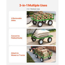 1200 LBS Steel Garden Cart Utility Wagon with 13" Tires & Detachable Mesh Sides